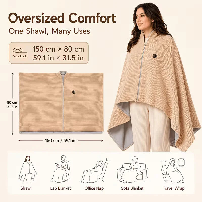 Warmly CozyWrap™ — Wearable Heated Blanket